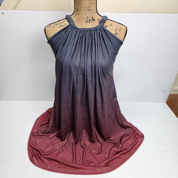 Summer Cover Up Tank Top Casual Lounge Dress w/ Pockets Women's Size L - Picture 1 of 4